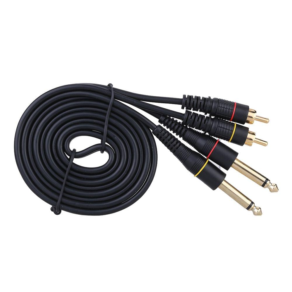 5ft Dual RCA Male Jack to Dual 6.35mm 1/4" TS Male Plug - 1