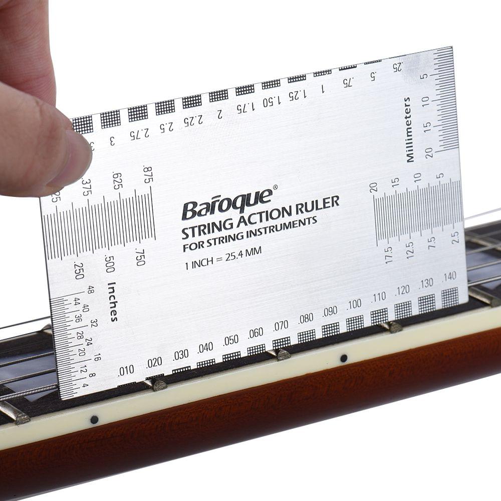 String Action Ruler Gauge Tool in/mm for Guitar Bass