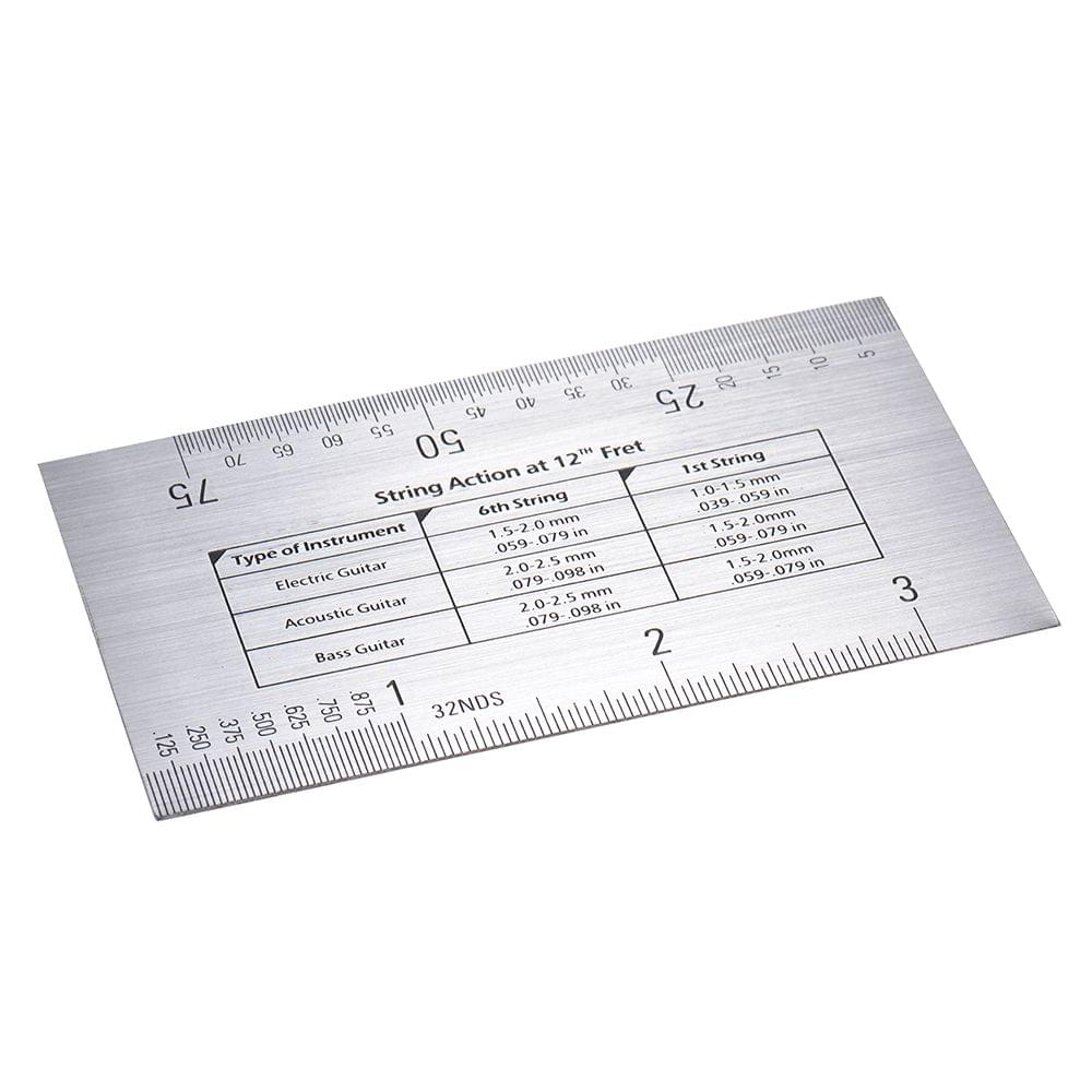 String Action Ruler Gauge Tool in/mm for Guitar Bass