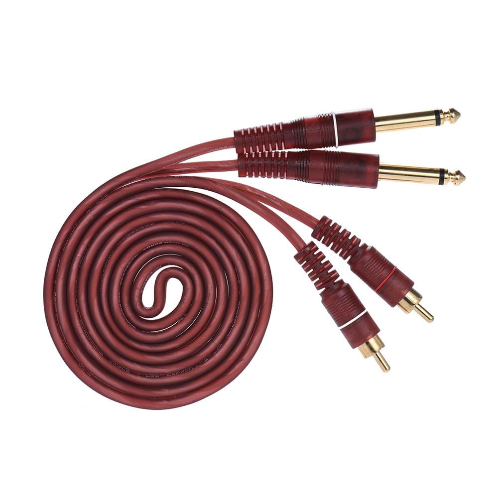 Dual 1/4" 6.35mm TS Plug to Dual RCA Audio Cable Connector - 1.5m