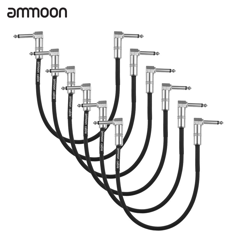 Uniqkart 6-Pack Guitar Effect Pedal Instrument Patch Cable - 30cm 6pcs