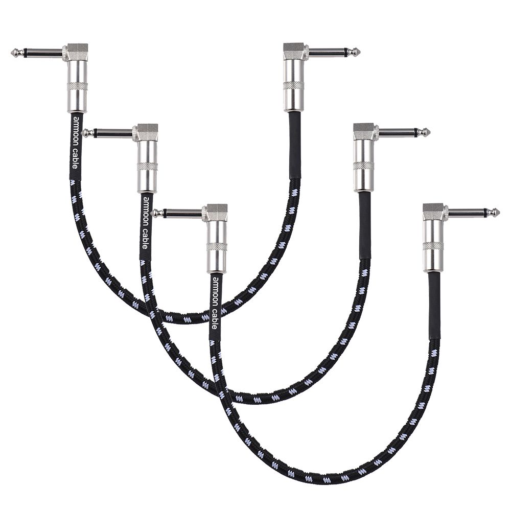 Uniqkart 3-Pack Guitar Effect Pedal Instrument Patch Cable - 30cm 3pcs