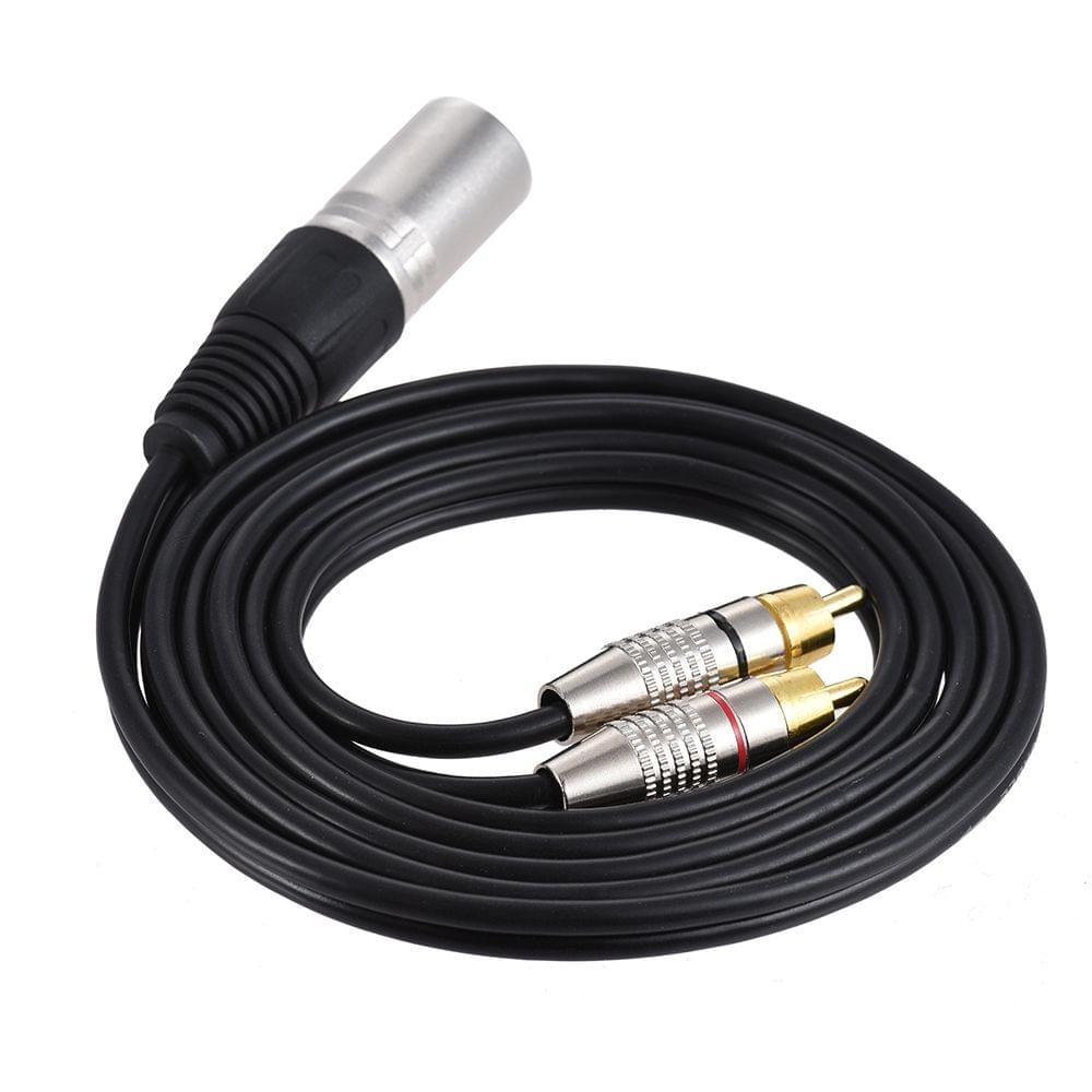 1 XLR Male to 2 RCA Male Plug Stereo Audio Cable Connector Y - 1.5m