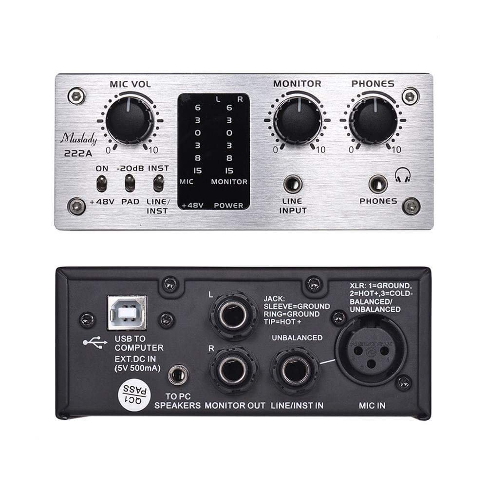 Muslady 222A 2-Channel USB Audio System Interface External - Muslady