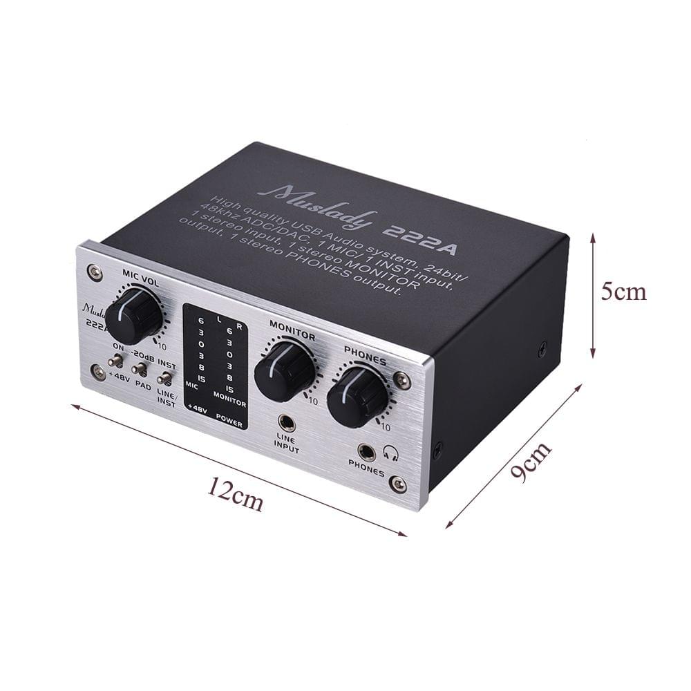 Muslady 222A 2-Channel USB Audio System Interface External - Muslady
