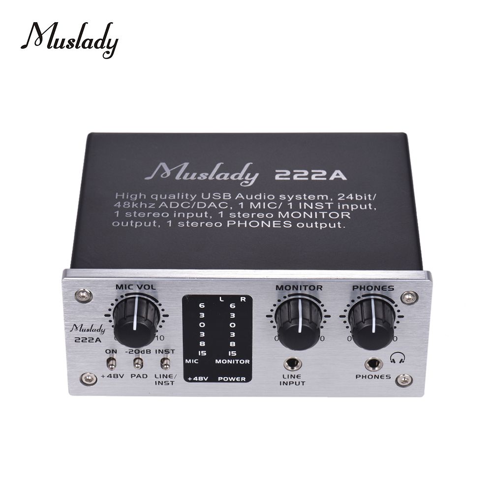 Muslady 222A 2-Channel USB Audio System Interface External - Muslady