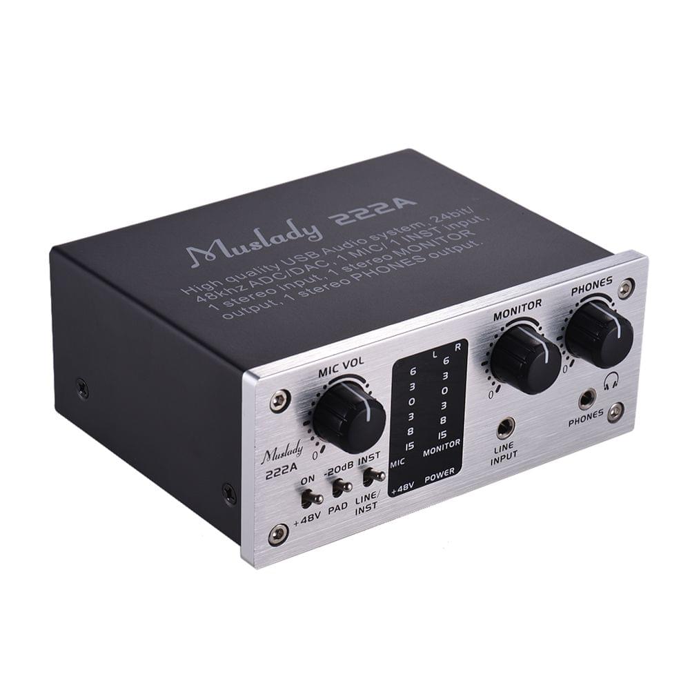 Muslady 222A 2-Channel USB Audio System Interface External - Muslady