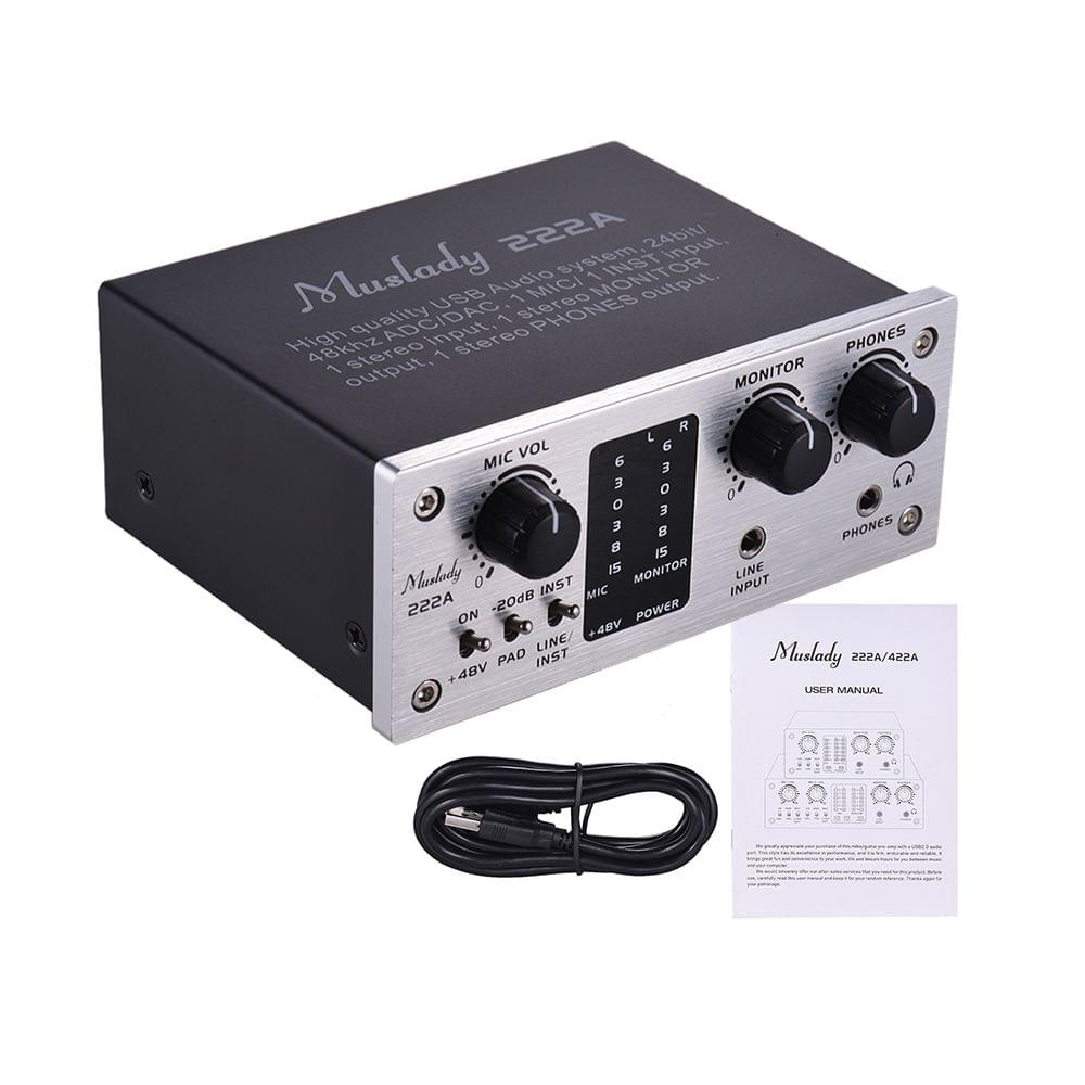 Muslady 222A 2-Channel USB Audio System Interface External - Muslady