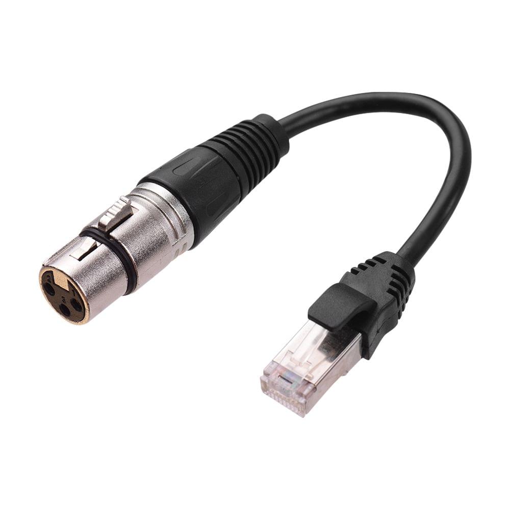 RJ45 Male Network Connector to 3-Pin Mini XLR Female - 0.2m