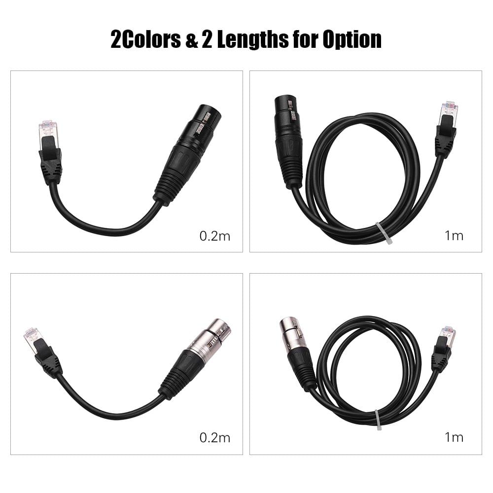 RJ45 Male Network Connector to 3-Pin Mini XLR Female - 1m