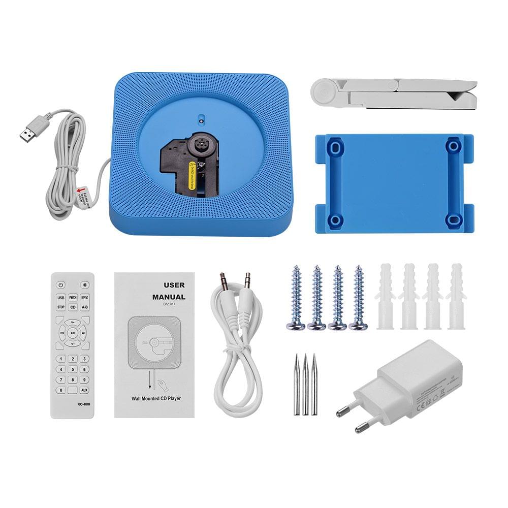 Portable Wall Mounted CD Player Music Amplifier Audio - EU Plug