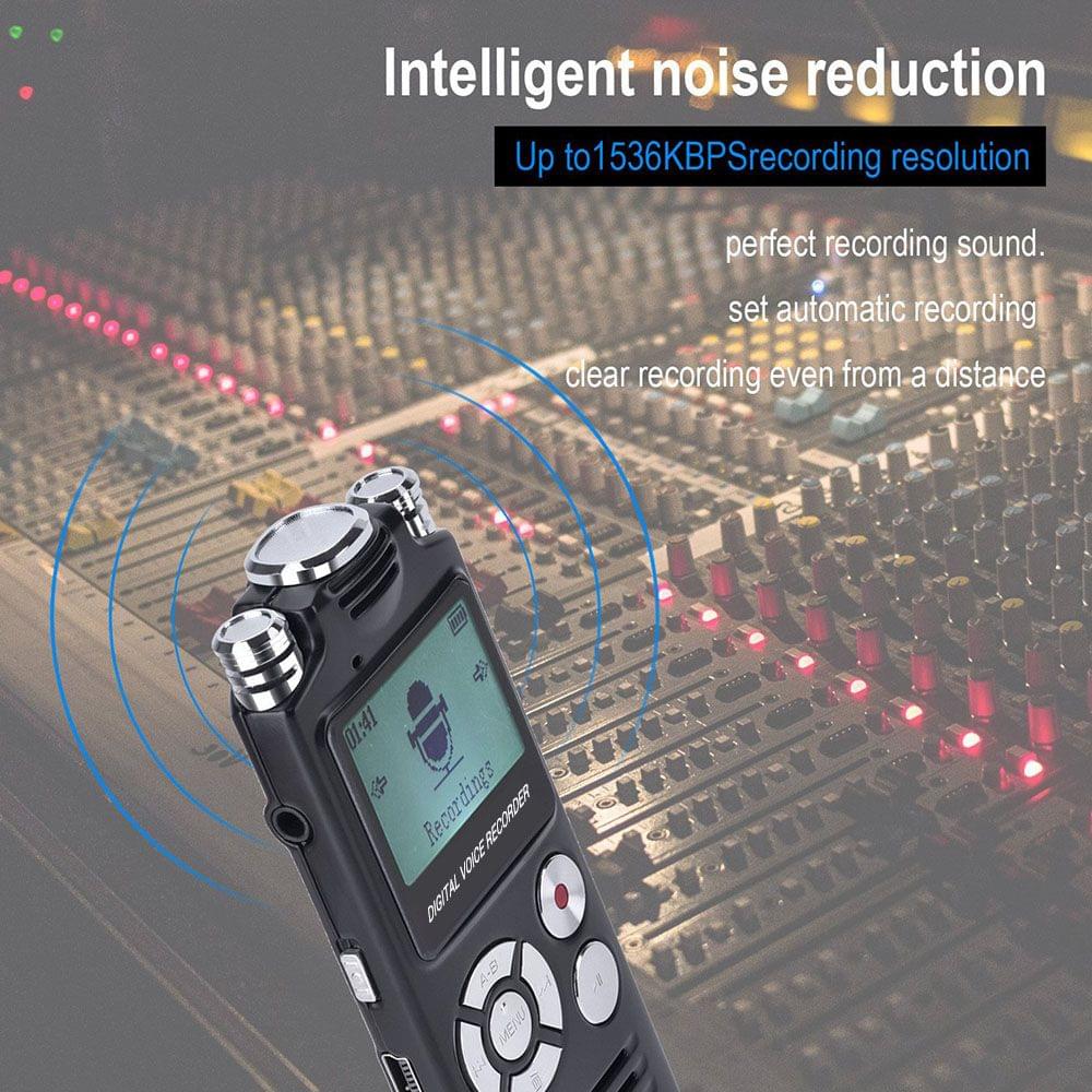 16GB Portable Digital Voice Recorder MP3 Music Player Dual - 16GB