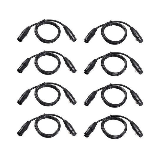 8pcs 3.3 feet/1 meters DMX Stage Light Cable Wires with