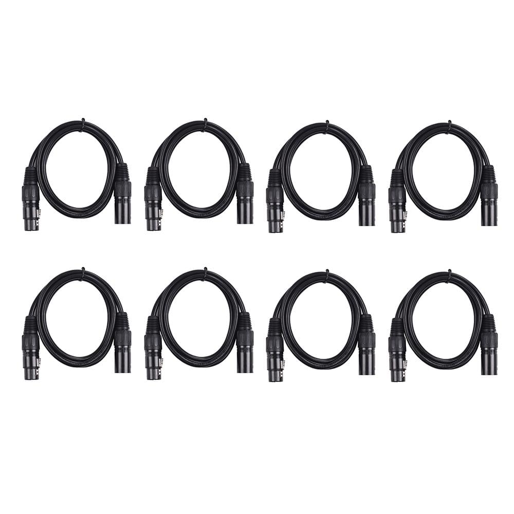 8pcs 3.3 feet/1 meters DMX Stage Light Cable Wires with