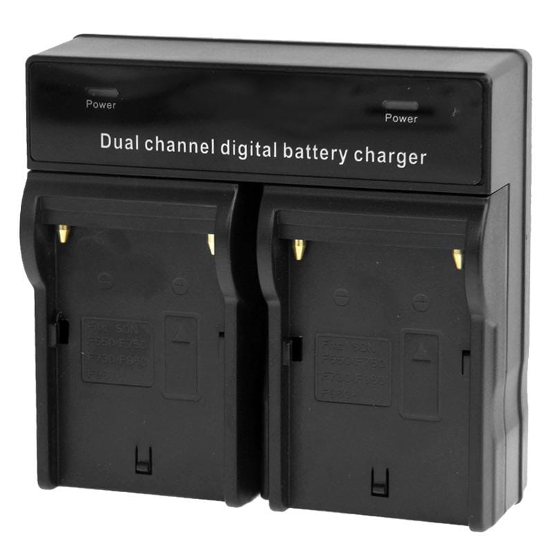Dual Channel Digital Battery Charger for Sony F550 / F730 / F750 / F960 / F960H, EU Plug (Black)