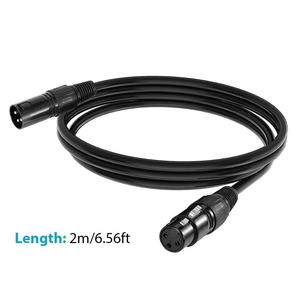 Uniqkart 2M/6.6ft XLR Cable DMX Stage Light Cable 3-Pin XLR - 2M & 8-pack