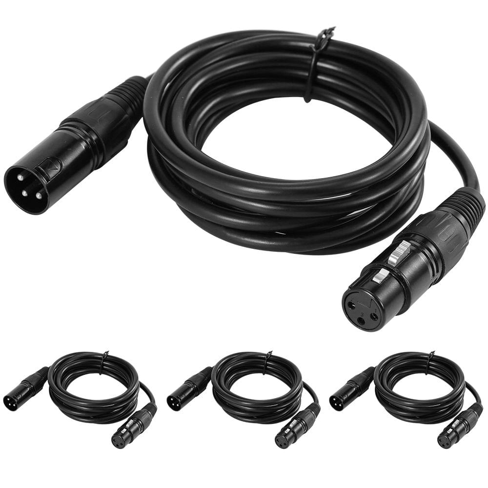 Uniqkart 2M/6.6ft XLR Cable DMX Stage Light Cable 3-Pin XLR - 2M & 4-pack
