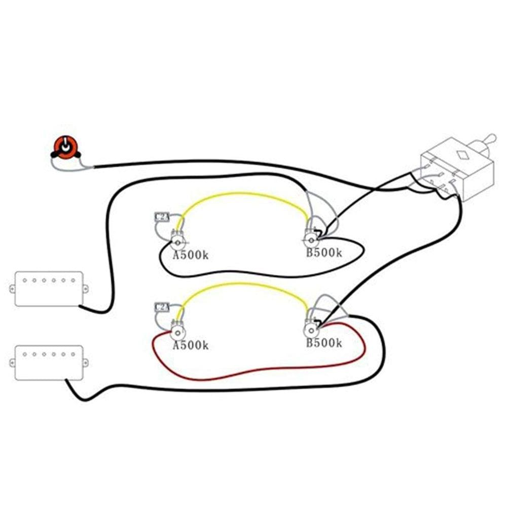 Prewired Wiring Harness Kit for LP Electric Guitar 2T2V 500K