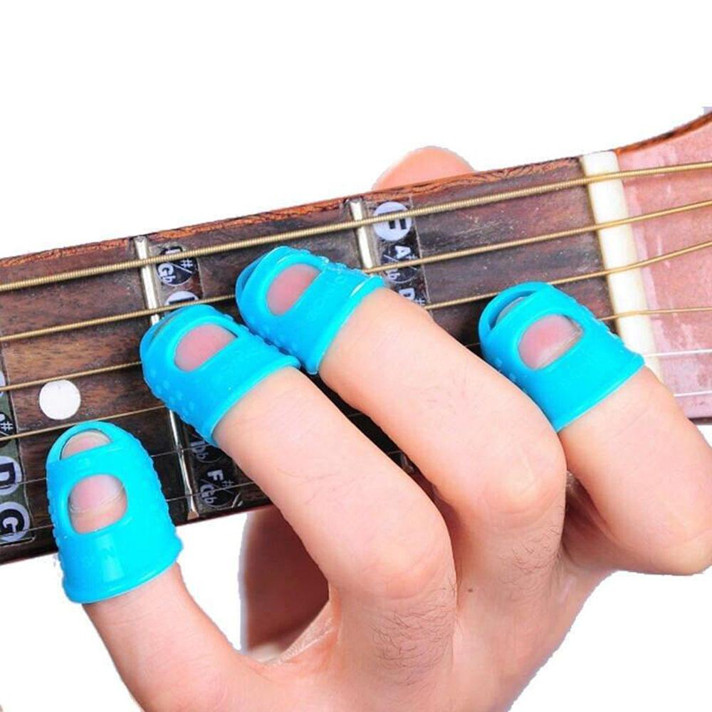 4pcs Finger Protectors Guitar Silica Gel Fingertip Caps for - 4pcs