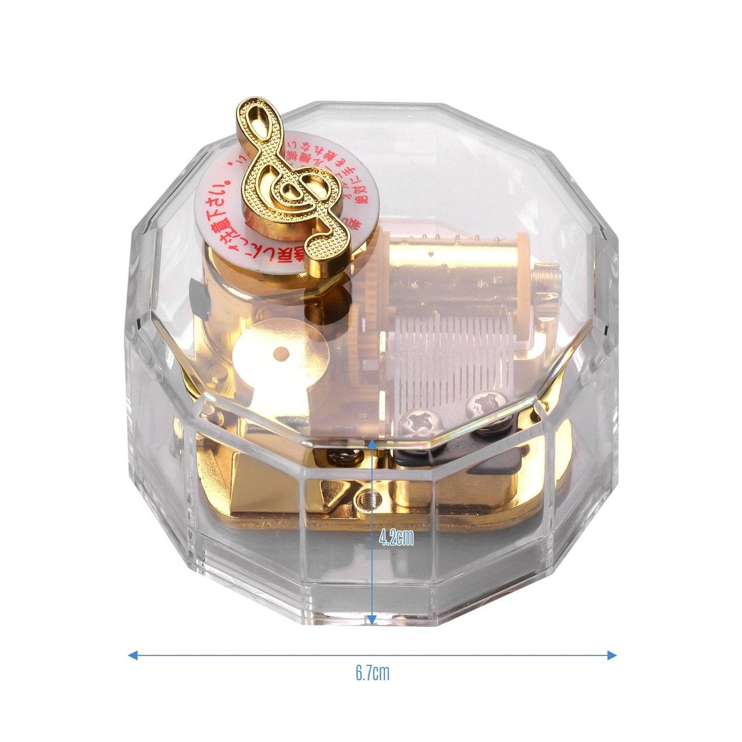 Dodecagon Transparent Acrylic Musical Box Counterclockwise