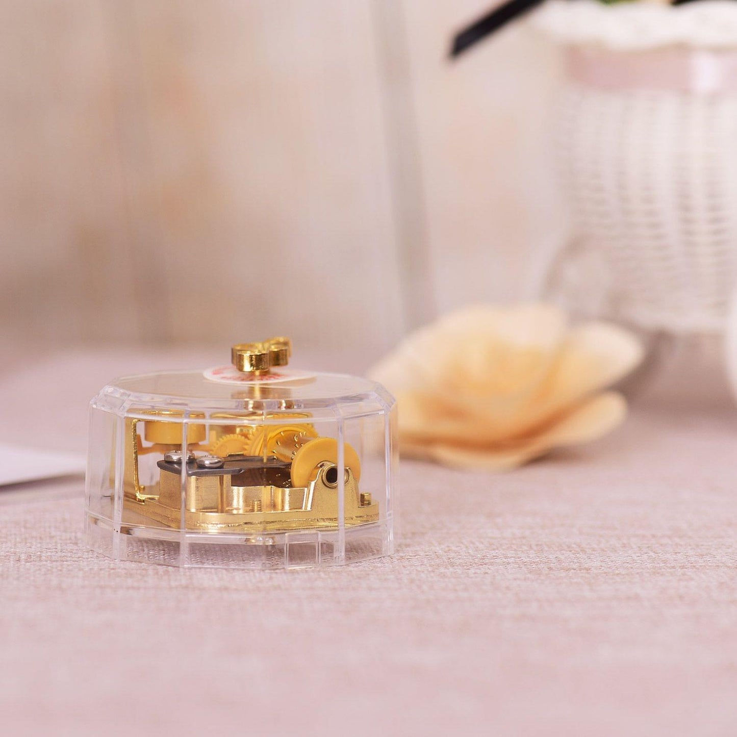 Dodecagon Transparent Acrylic Musical Box Counterclockwise
