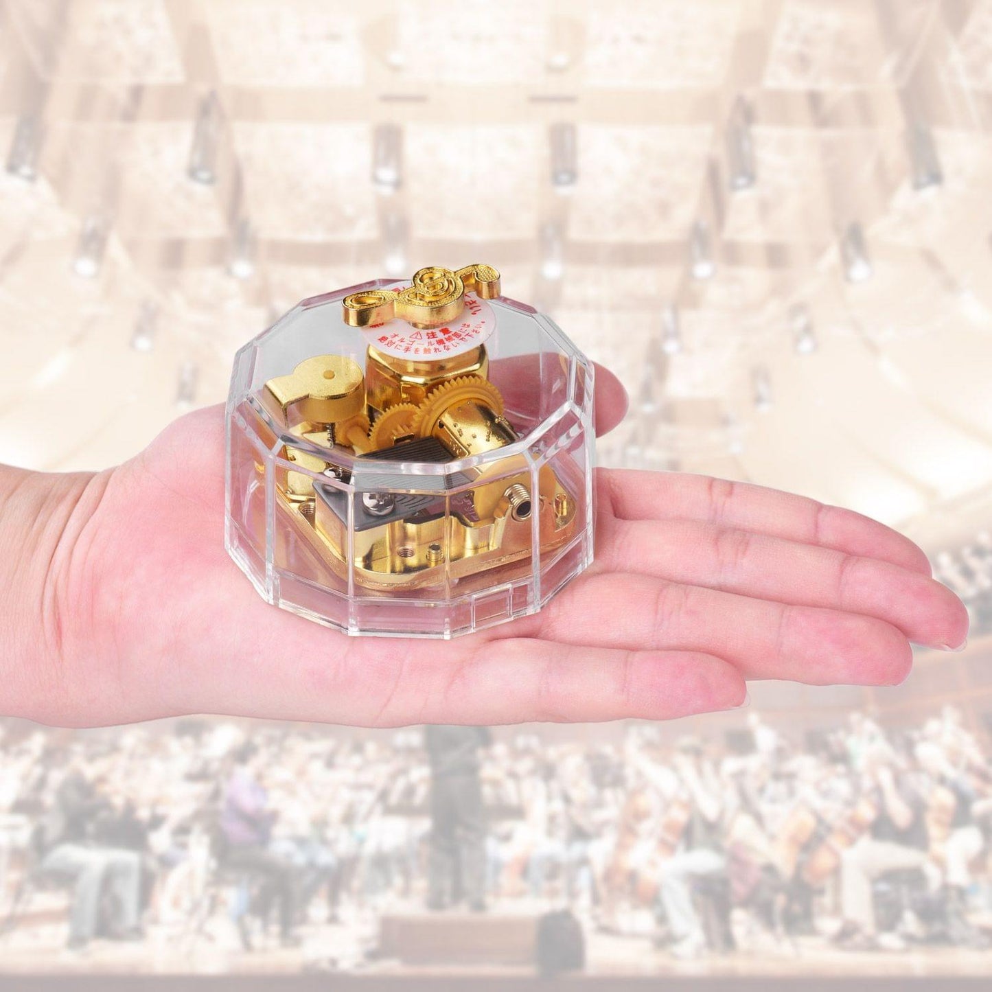 Dodecagon Transparent Acrylic Musical Box Counterclockwise