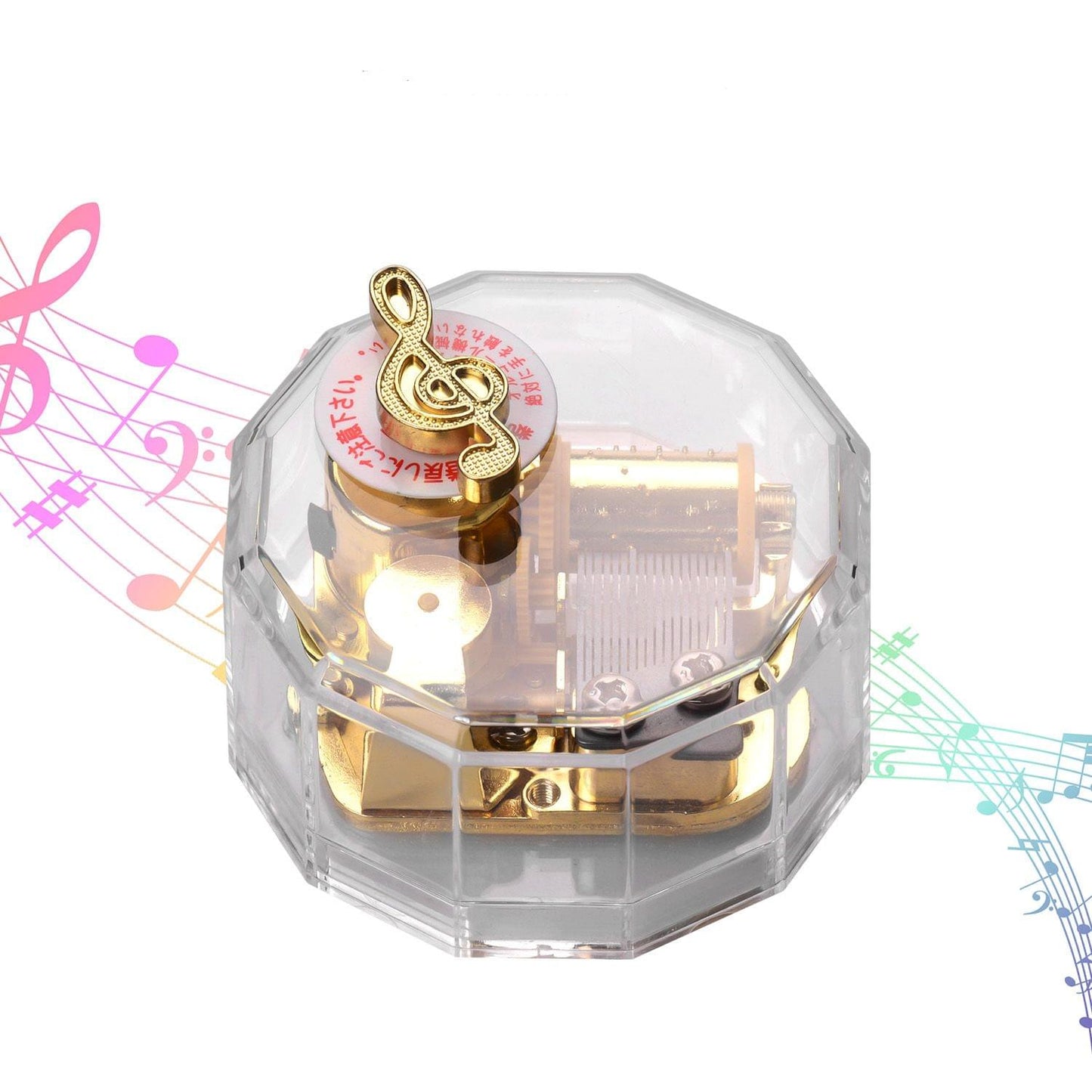 Dodecagon Transparent Acrylic Musical Box Counterclockwise