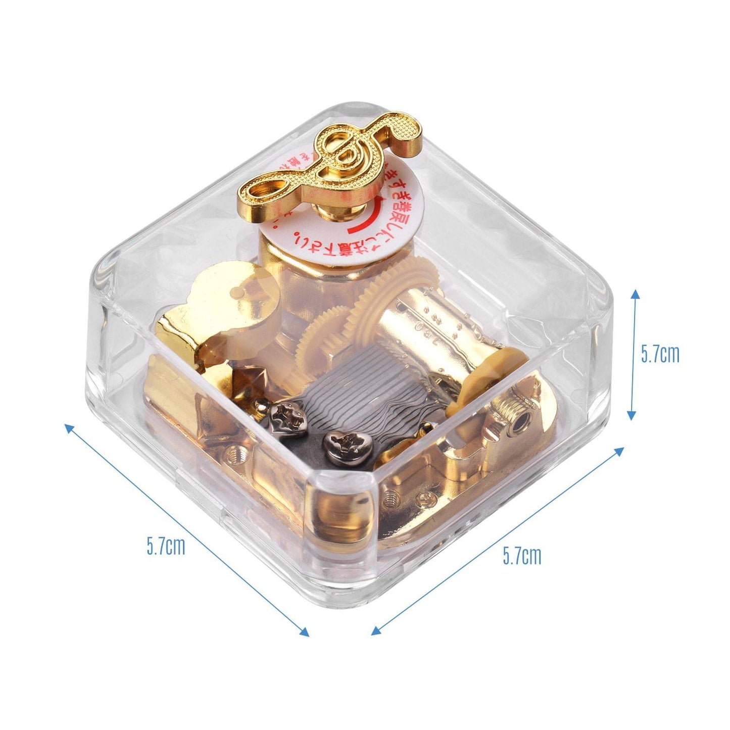 Square Transparent Acrylic Musical Box Counterclockwise