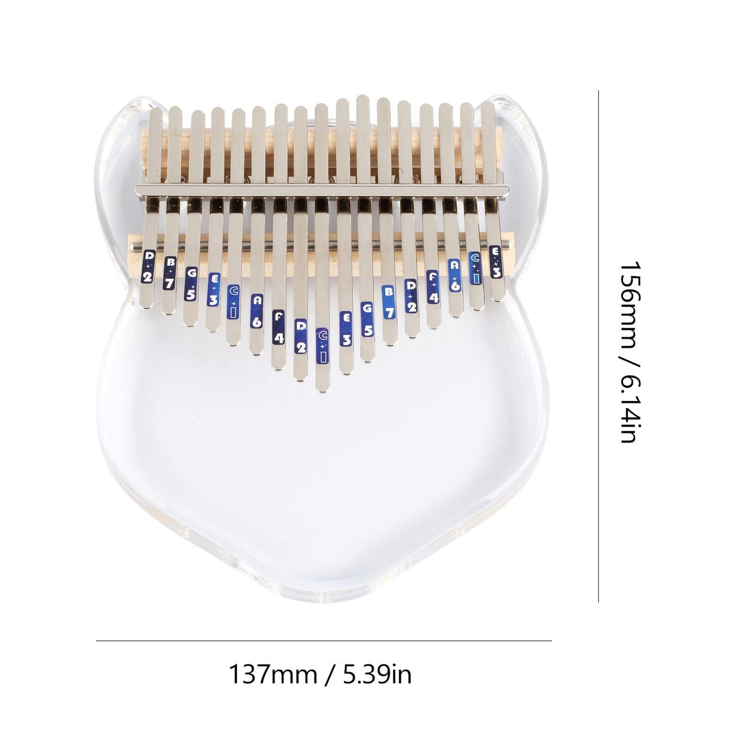 17 Keys Crystal Kalimba African Thumb Transparent Finger - Tiger