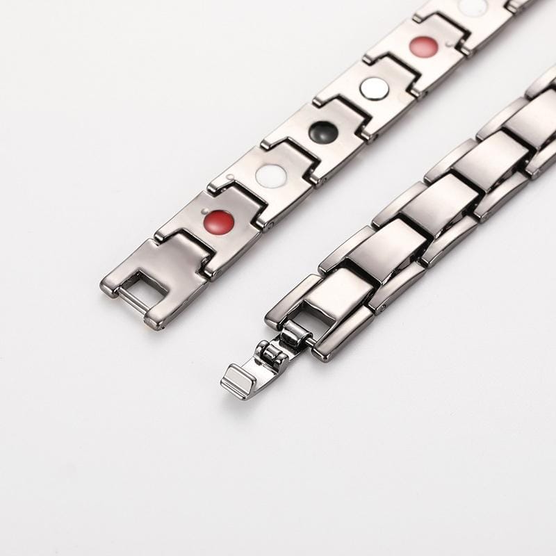 Men Detachable Titanium Steel Magnetic Therapy Bracelet Jewelry (Black)