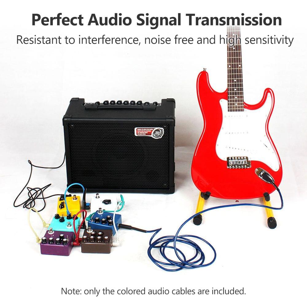 Colorful Guitar Effect Pedal Cables Instrument Audio Leads - Pack of 6