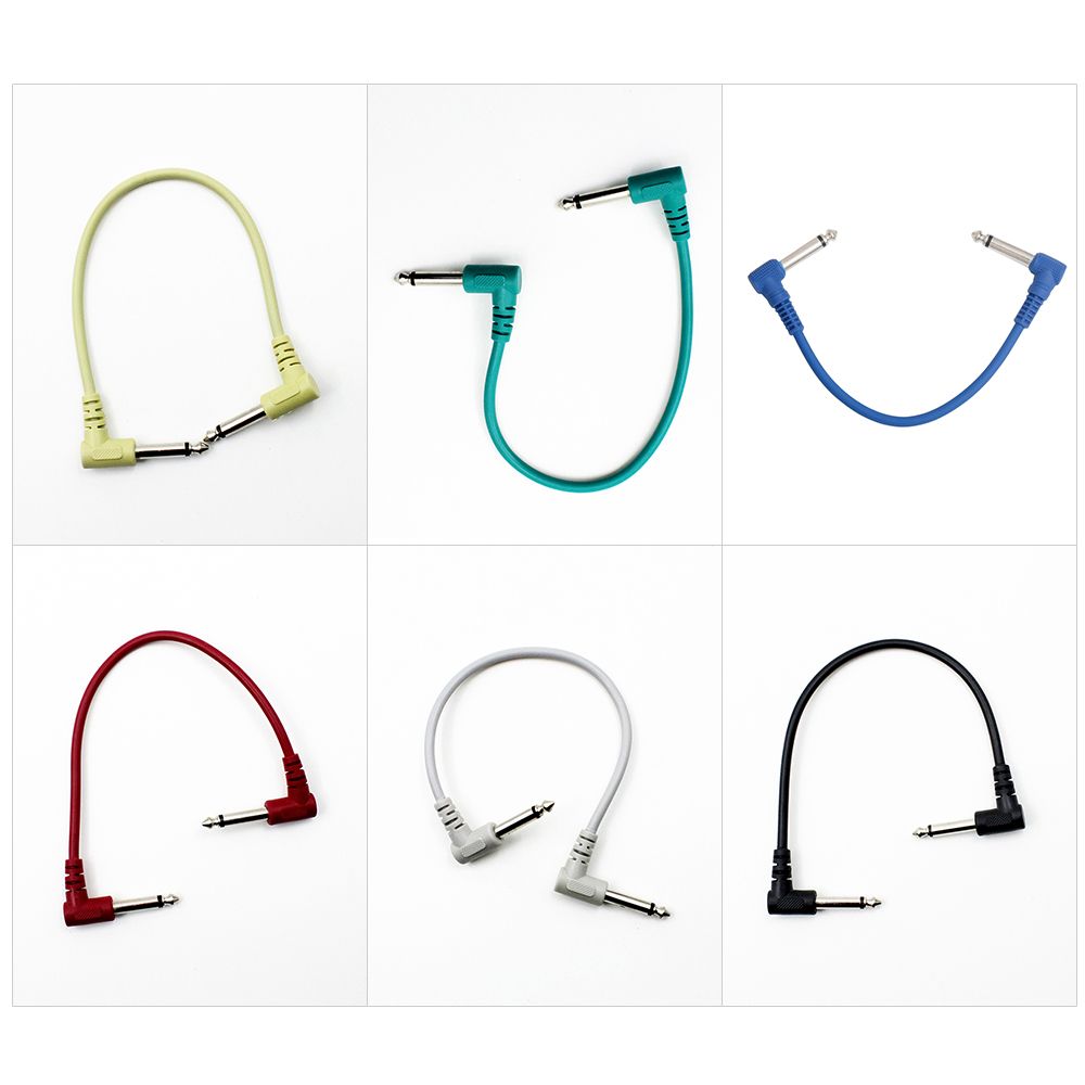 Colorful Guitar Effect Pedal Cables Instrument Audio Leads - Pack of 6