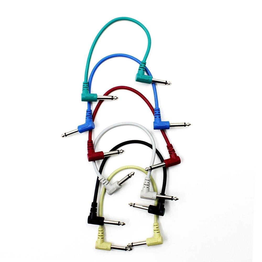 Colorful Guitar Effect Pedal Cables Instrument Audio Leads - Pack of 6