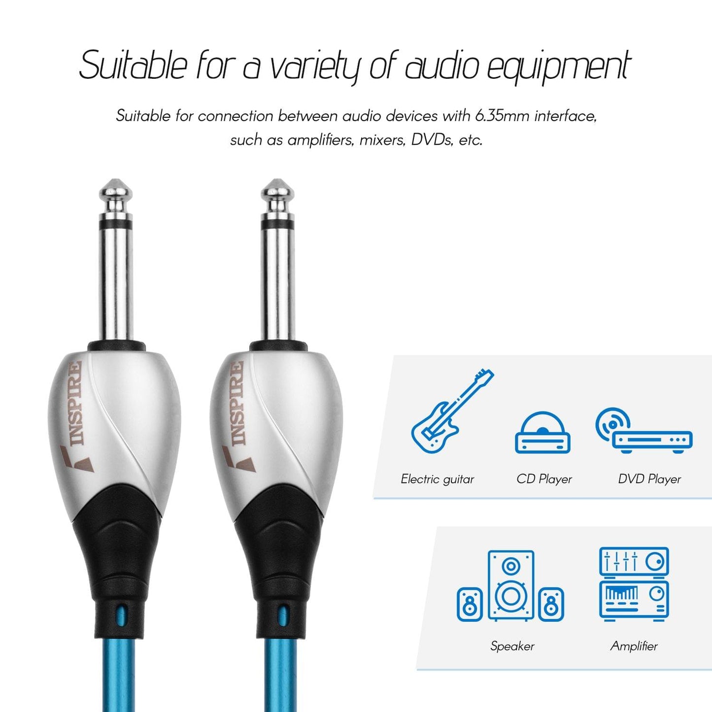 INSPIRE i2-M Guitar Cable Musical Instrument Cord Audio - 6 Meters