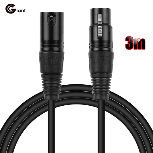 Ggiant Microphone Cable XLR Male to Female 3 Pin Connectors - 3m