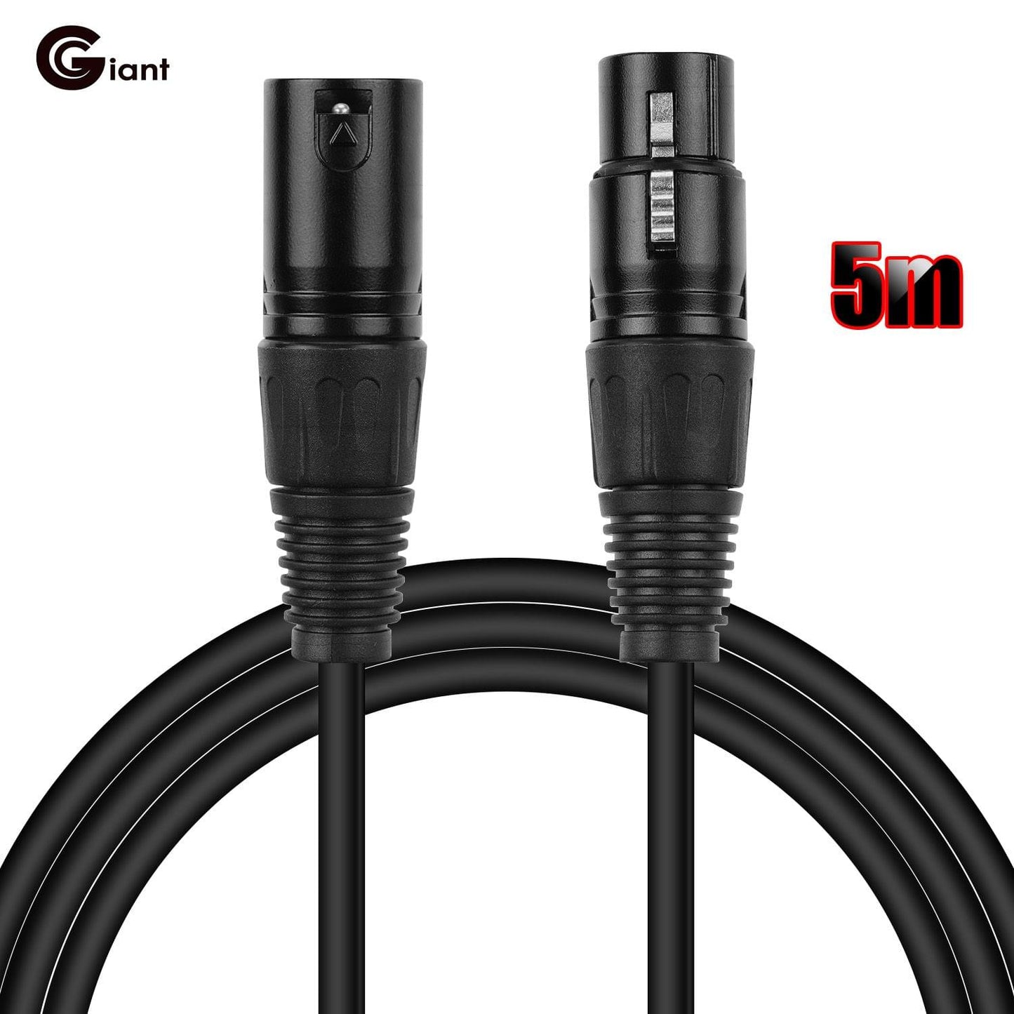Ggiant Microphone Cable XLR Male to Female 3 Pin Connectors - 5m