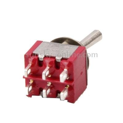 5PCS Chrome DPDT 2-Way Guitar Pickup Toggle ON ON Switches (Red)