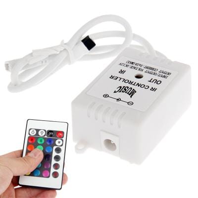 DC 12V Sound Sensor Music IR LED Controller 24 key Remote for RGB Light Strip