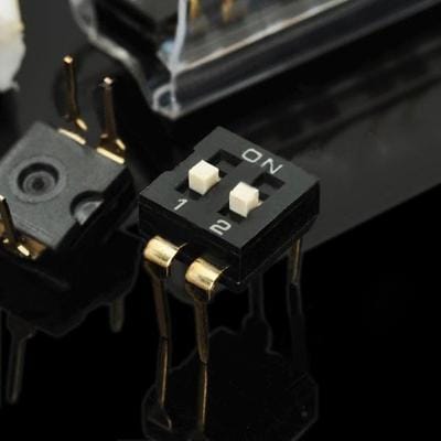 20 pcs DIY 2-Way 4-Pin Dip Switch (Black)