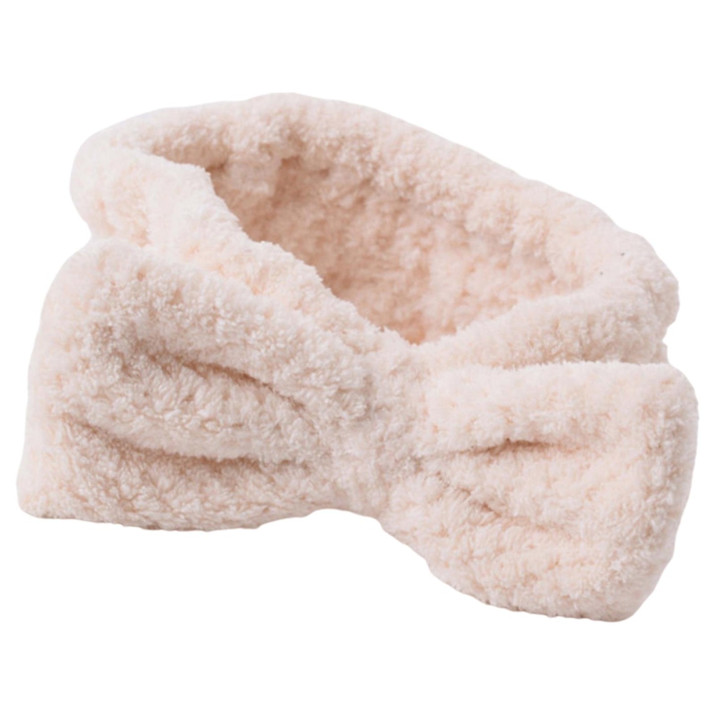 SPA Headband Coral Fleece Head Wraps Soft for Facial Wash Women Beige