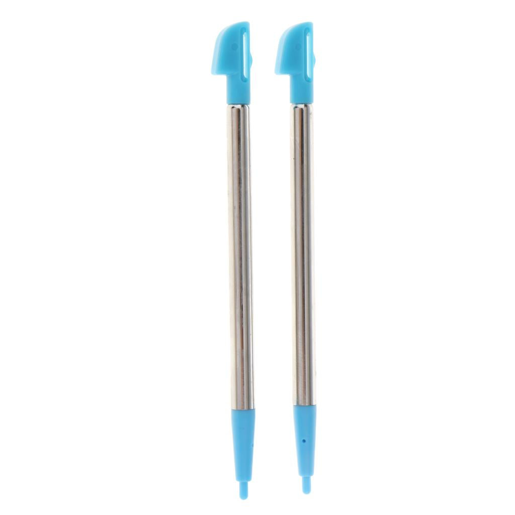 2 Piece Metal Retractable Touch Screen Stylus Pen for Nintendo WIIU Blue