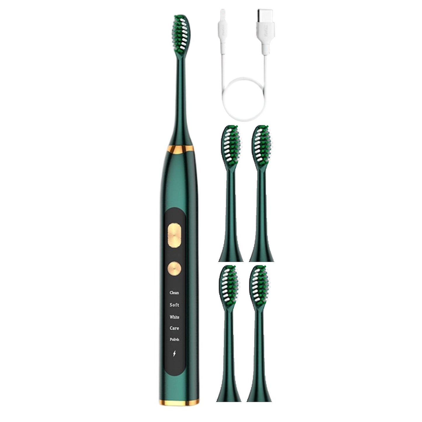 Electric Toothbrush 5 Modes 15 Day Using Time for Kids Rechargeable  Green