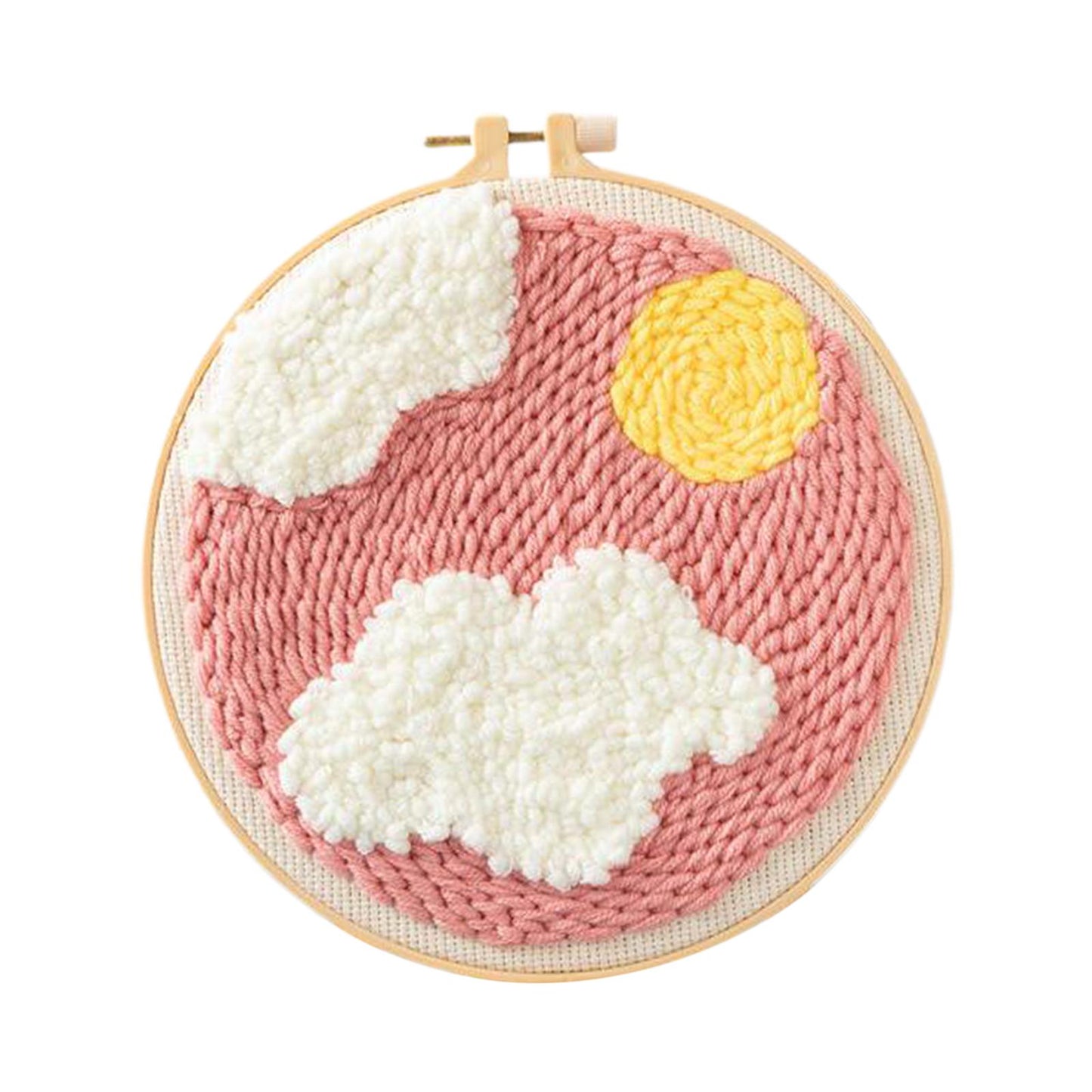 Moon Star Punch Needle Kit Soft Yarn DIY Needlework Embroidery Craft B
