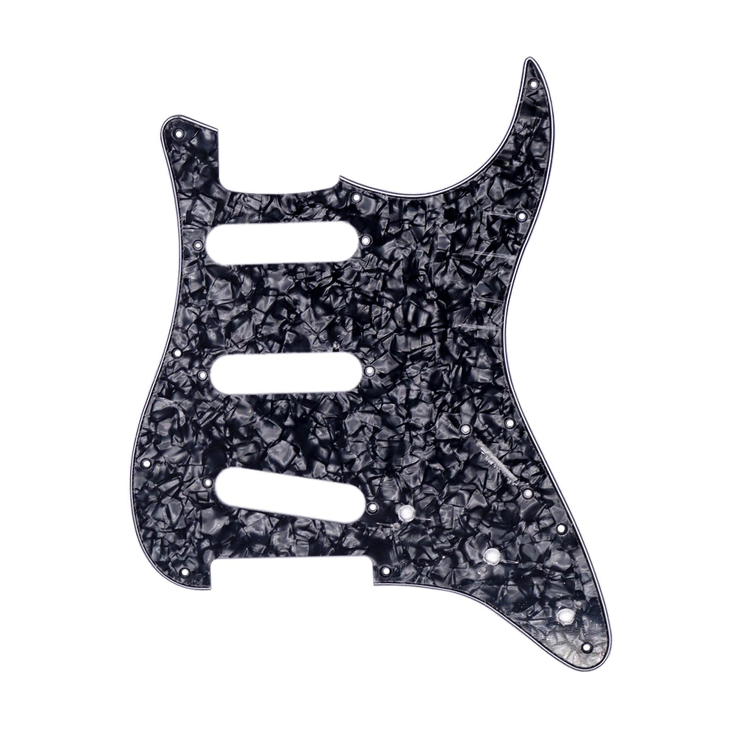 Guitar Pickguard Scratch Plate Pickups f/ SSS USA/Mexican Modern Black Pearl