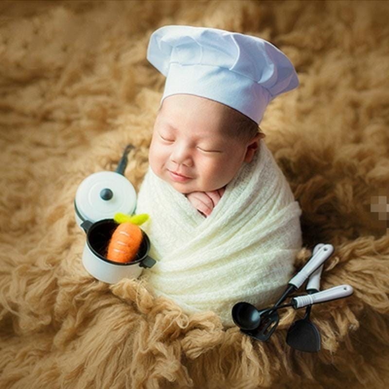 Wooden Spoon 1  Newborn Babies Photography Clothing Chef Theme Set