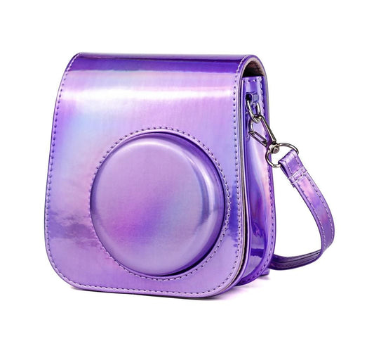 Richwell Portable Aurora  PU Leather Camera Case Camera Bag with Shoulder Strap, Suitable for Fujifilm Instax Mini 11 (Purple)