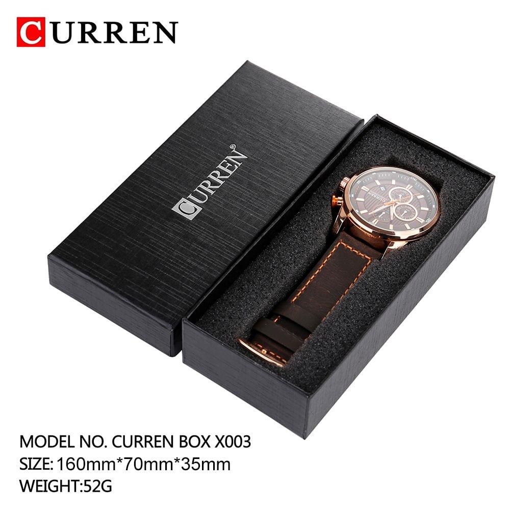 CURREN Watch Box Cardboard Paper Watch Storage Case Black