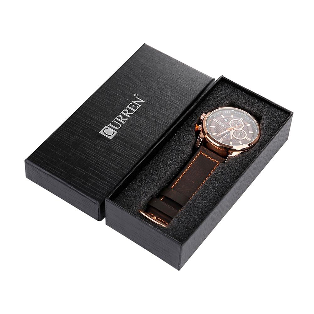 CURREN Watch Box Cardboard Paper Watch Storage Case Black