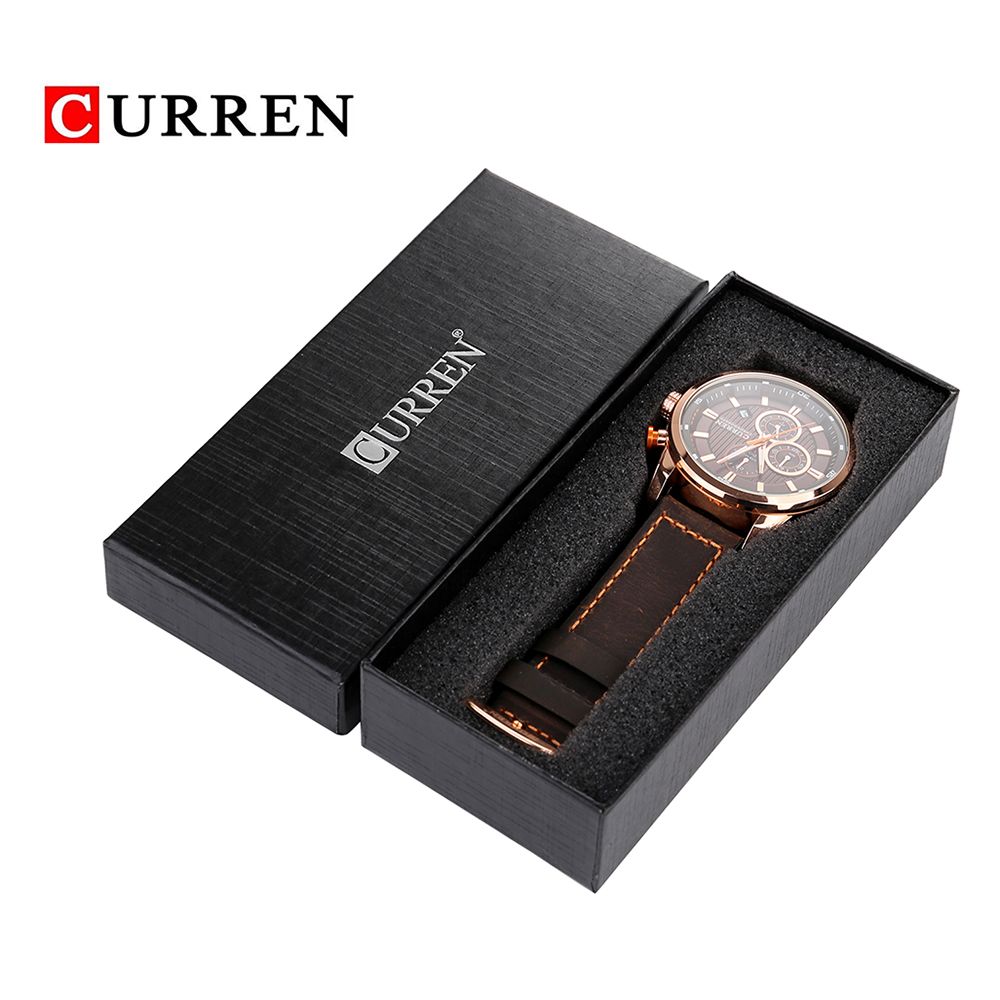 CURREN Watch Box Cardboard Paper Watch Storage Case Black