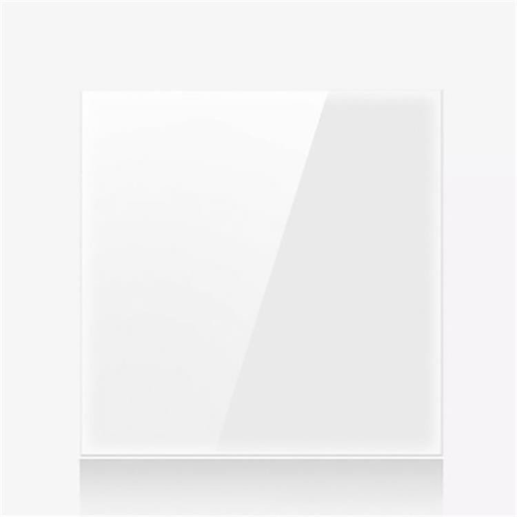 86mm Round LED Tempered Glass Switch Panel, White Round Glass, Style:Blank Panel